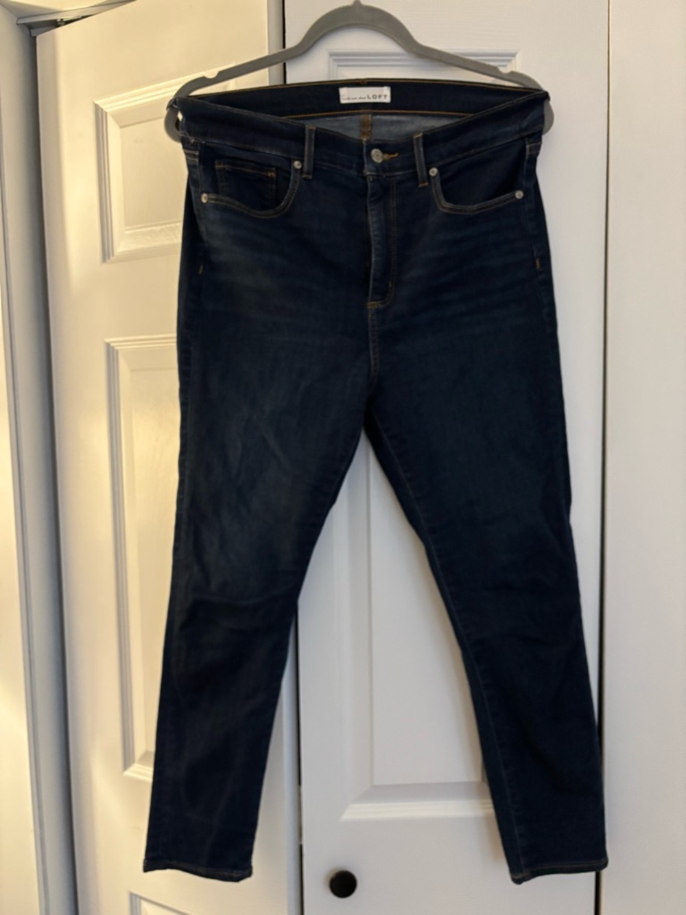 LOFT Dark Indigo High-Rise Skinny Jeans